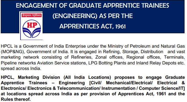 HPCL Graduate Apprentice Recruitment 2025